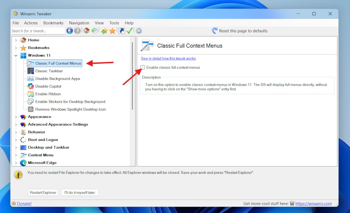 Recuperar menú contextual clásico Windows 11