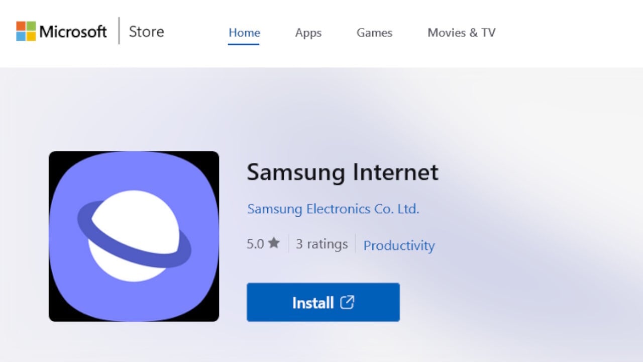Samsung Internet en PC