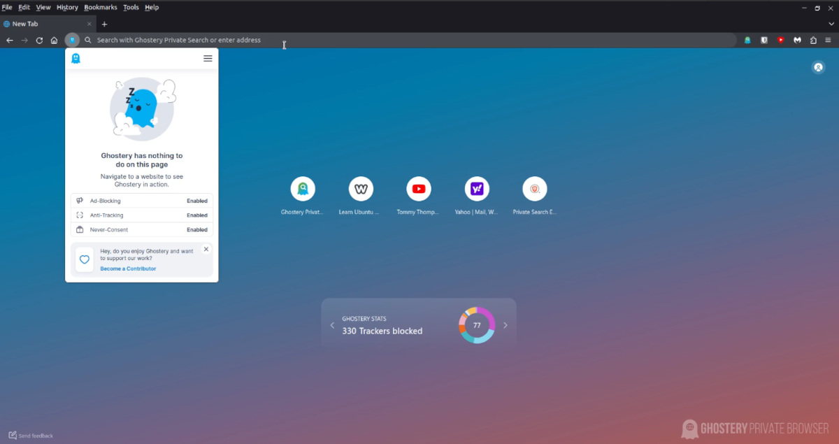 Usar Ghostery Dawn el navegador anti-rastreo