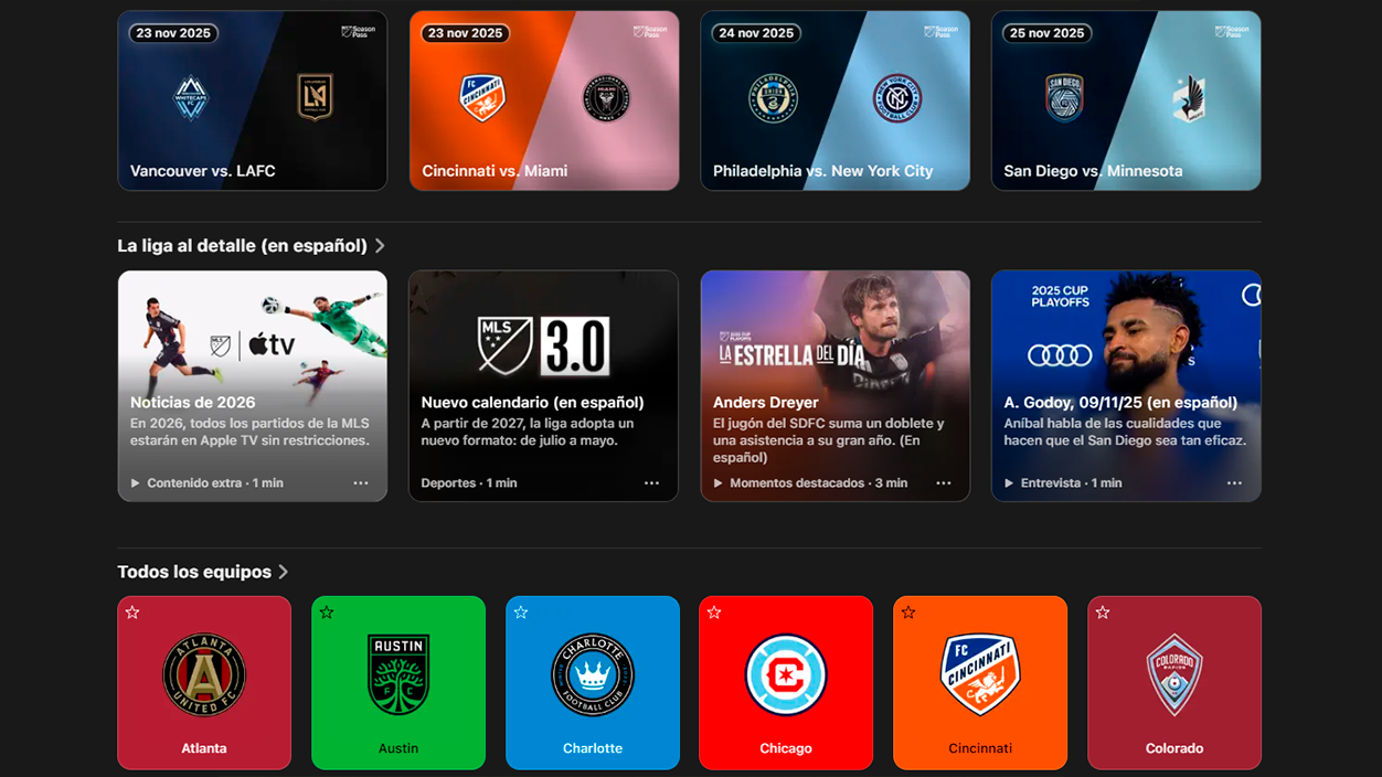 Ver MLS en Apple TV