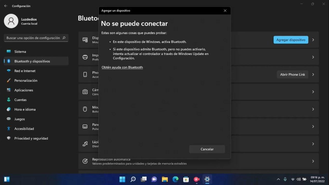 Solución WiFi y Bluetooth Windows 11