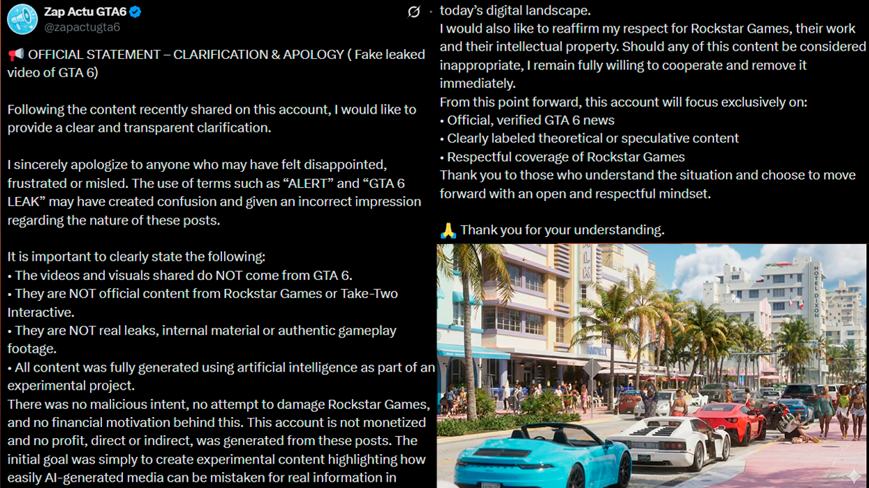 disculpas públicas Zap Actu GTA6