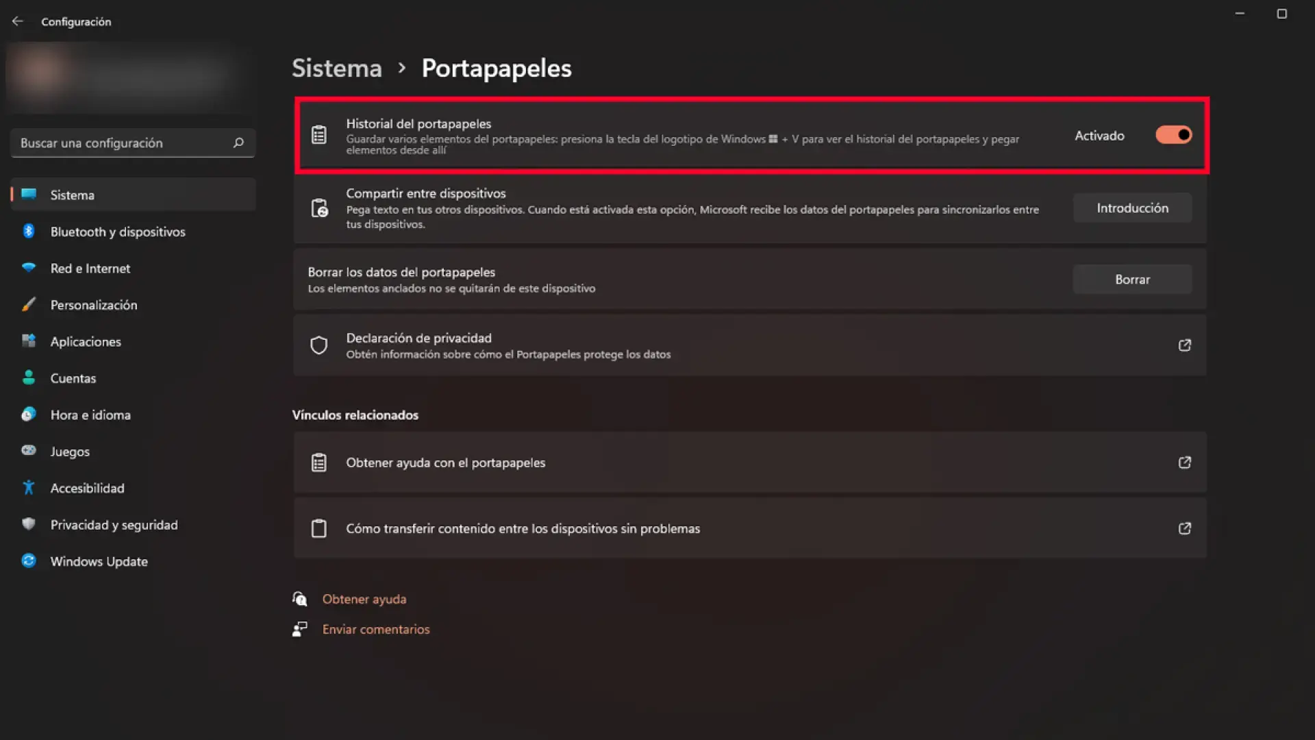 historial portapapeles sincronizado