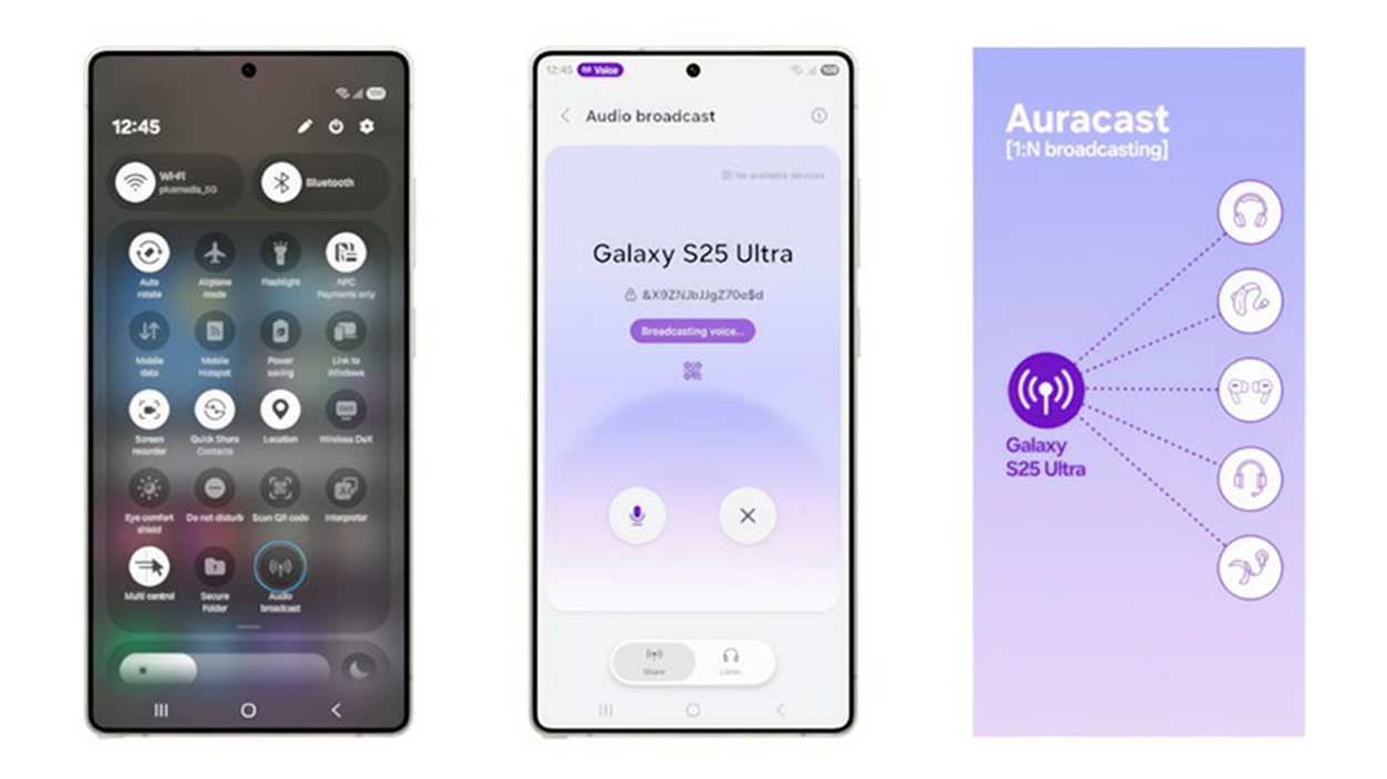 Transmissão de áudio na versão beta do One UI 8.5