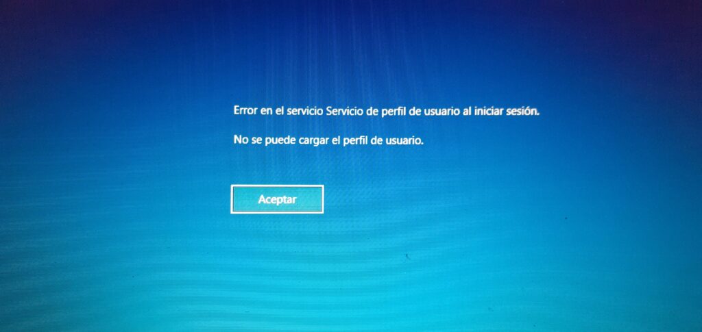 No se pudo cargar el perfil de usuario en Windows 11