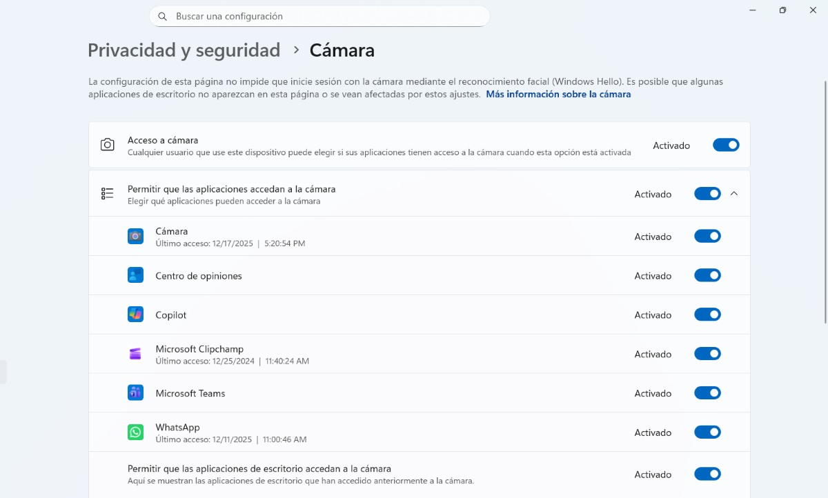 Priksa ijin kamera ing Windows