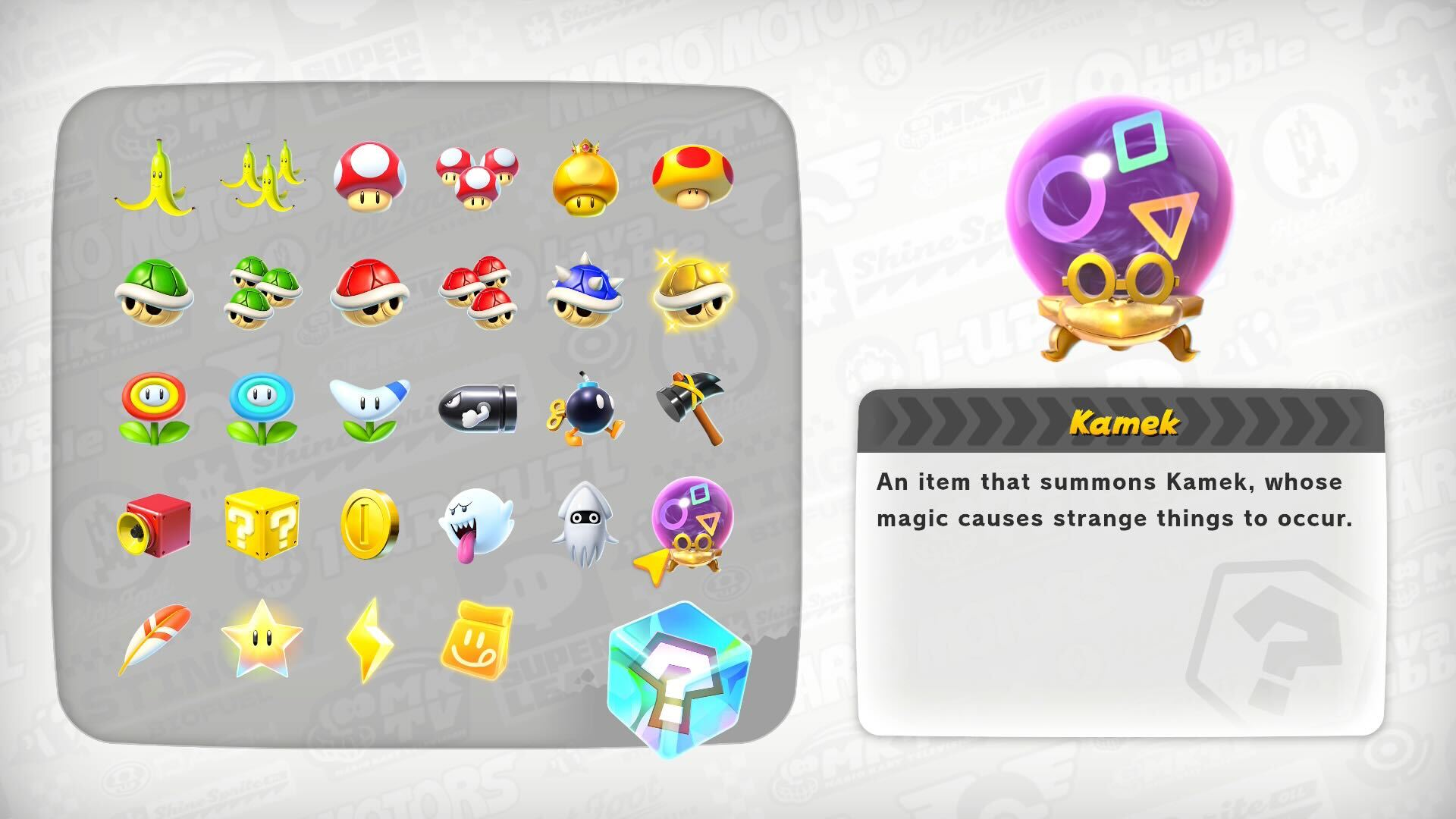 items mario kart world