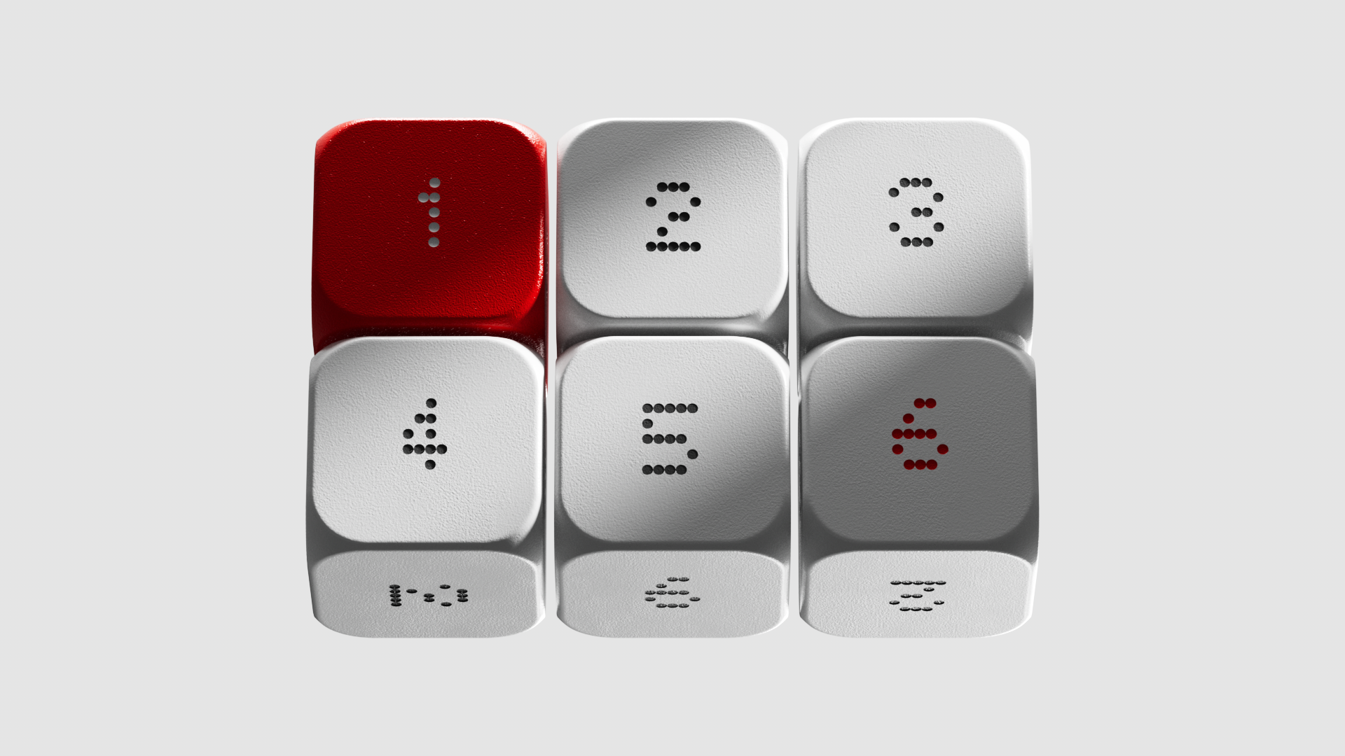 juego de dados con tipografía Nothing