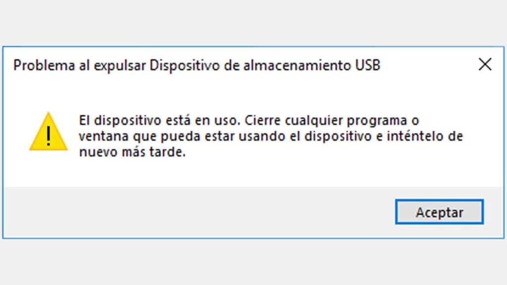 windows no permite expulsar un USB