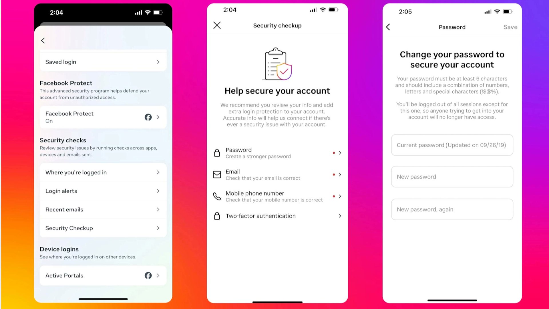 Cambiar contraseña instagram