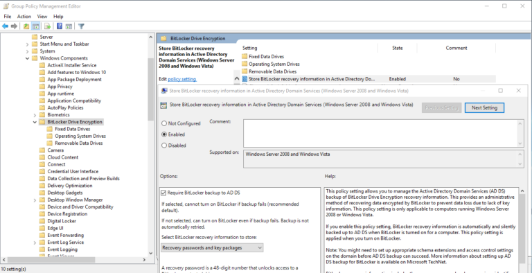 Dónde se guarda clave recuperación BitLocker