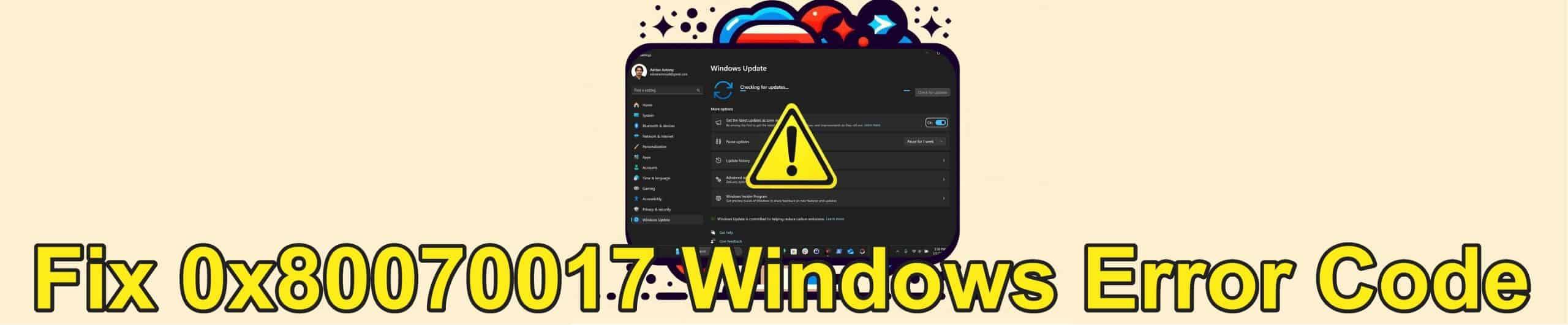 Instalación de Windows y error 0x80070017