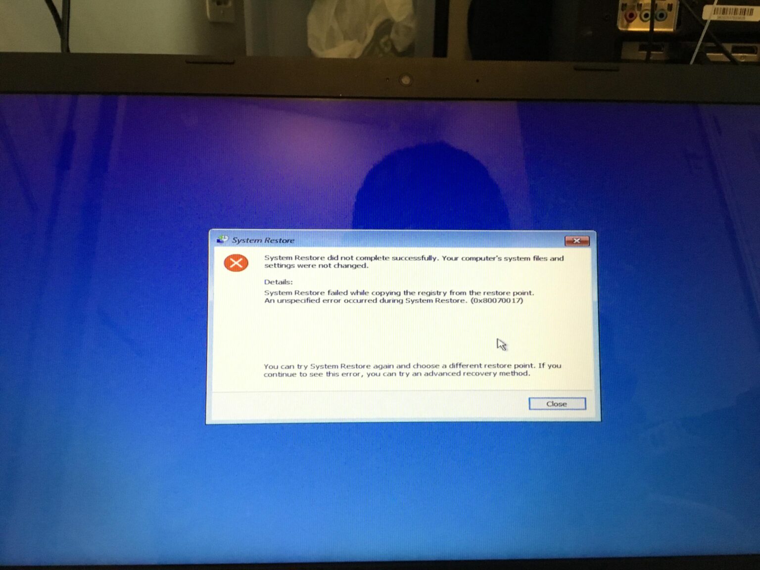 Error 0x80070017 in Windows: causes and solutions