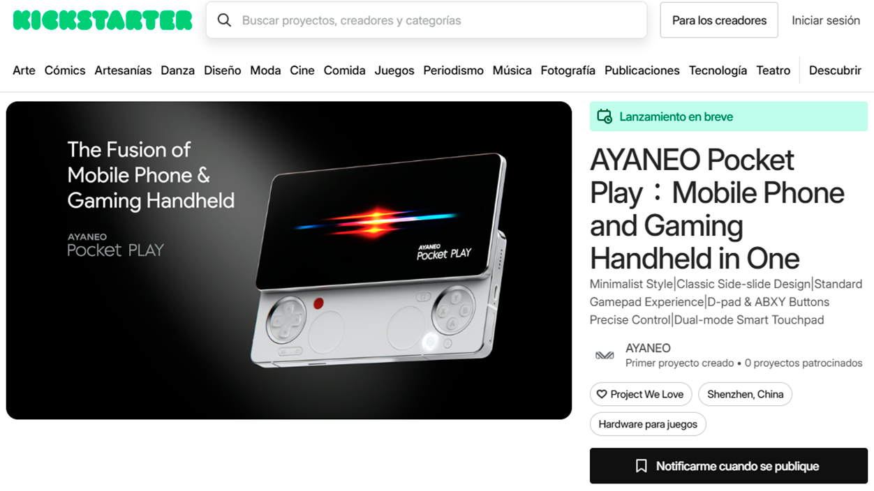 Kickstarter AYANEO Pocket play