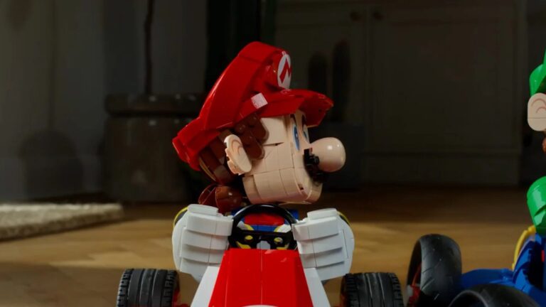 Mario mira al nuevo LEGO Luigi Mario Kart