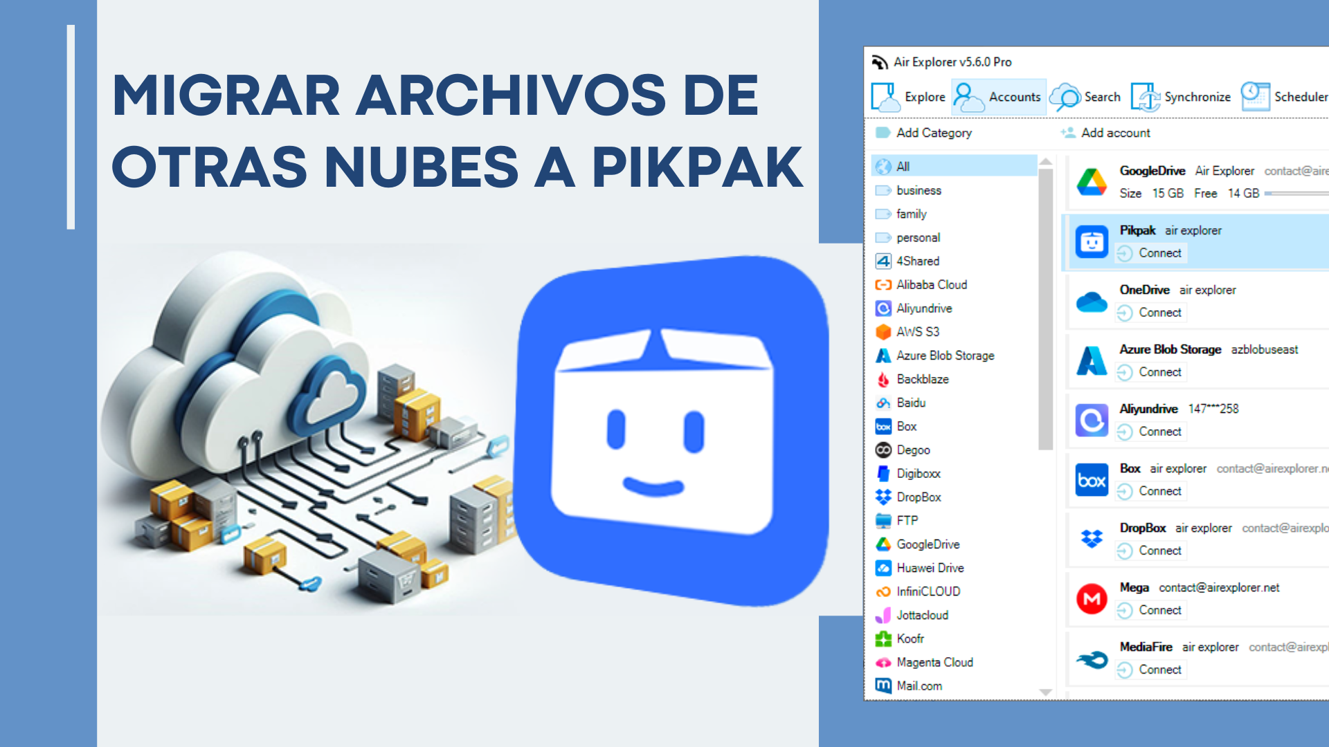 PikPak mostrando archivos en la nube