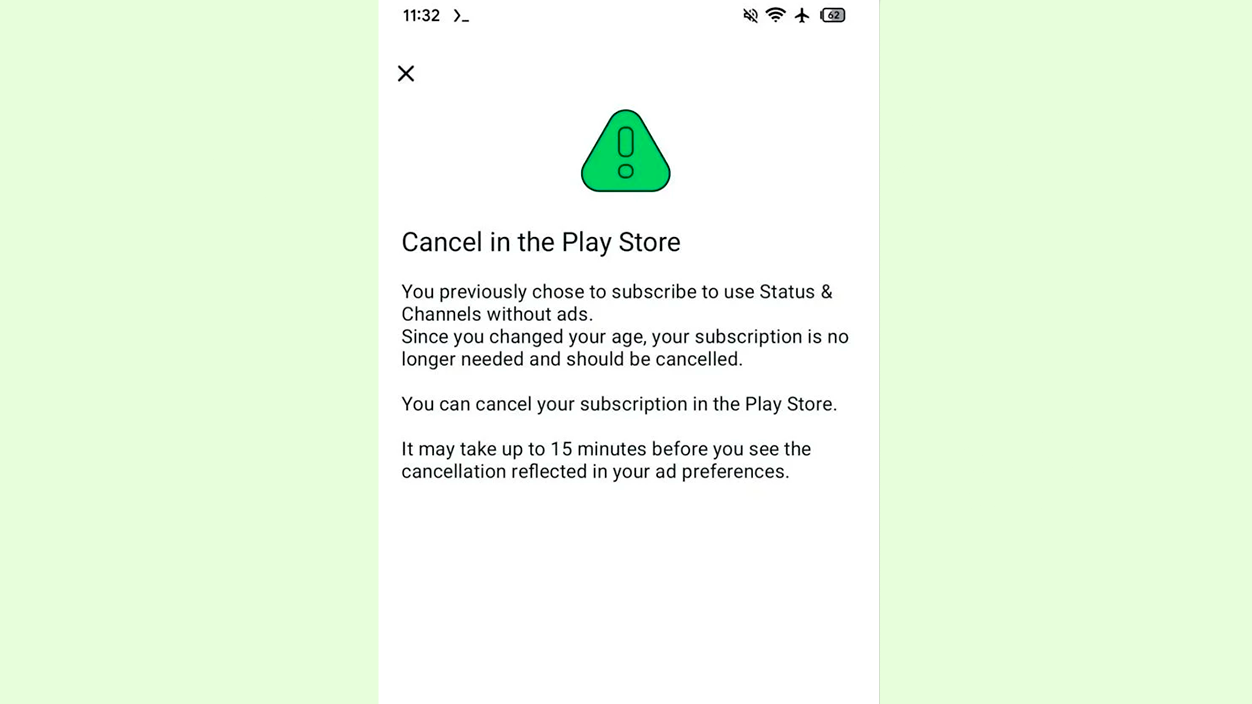Suscripción whatsappp google play store