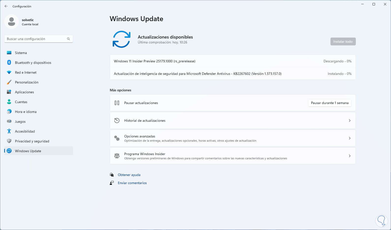 solucionador de problemas windows update