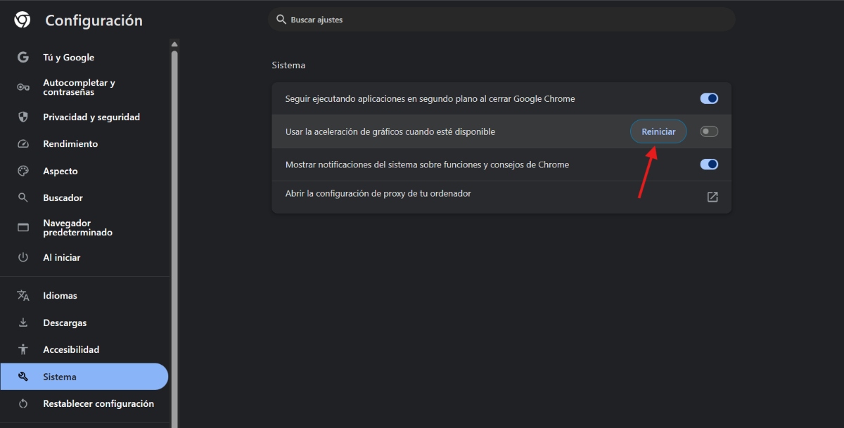Desactivar la aceleración por hardware en Chrome
