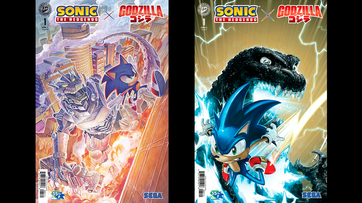 Ilustraciones Sonic X Godzilla
