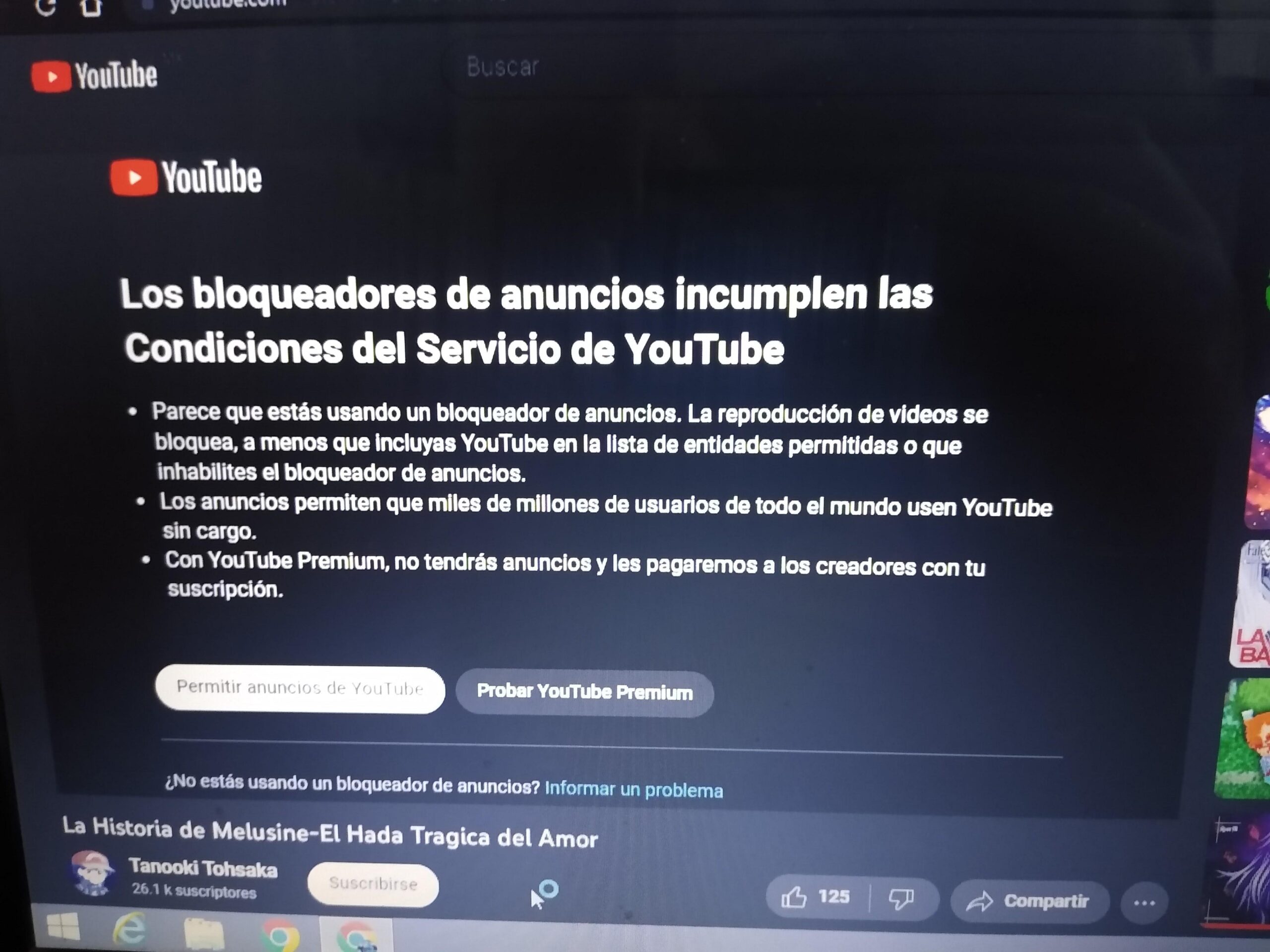 YouTube y bloqueadores de anuncios