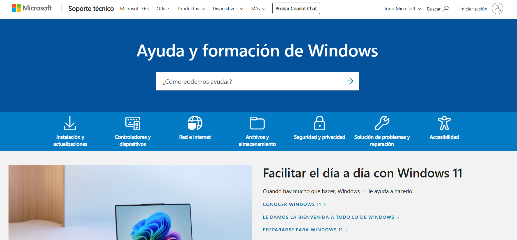 ayuda en windows