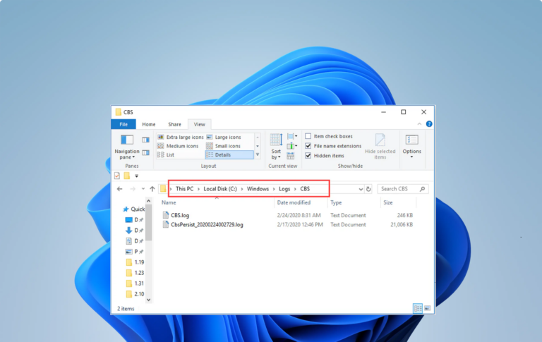 archivo CBS.log tras un fallo del sistema