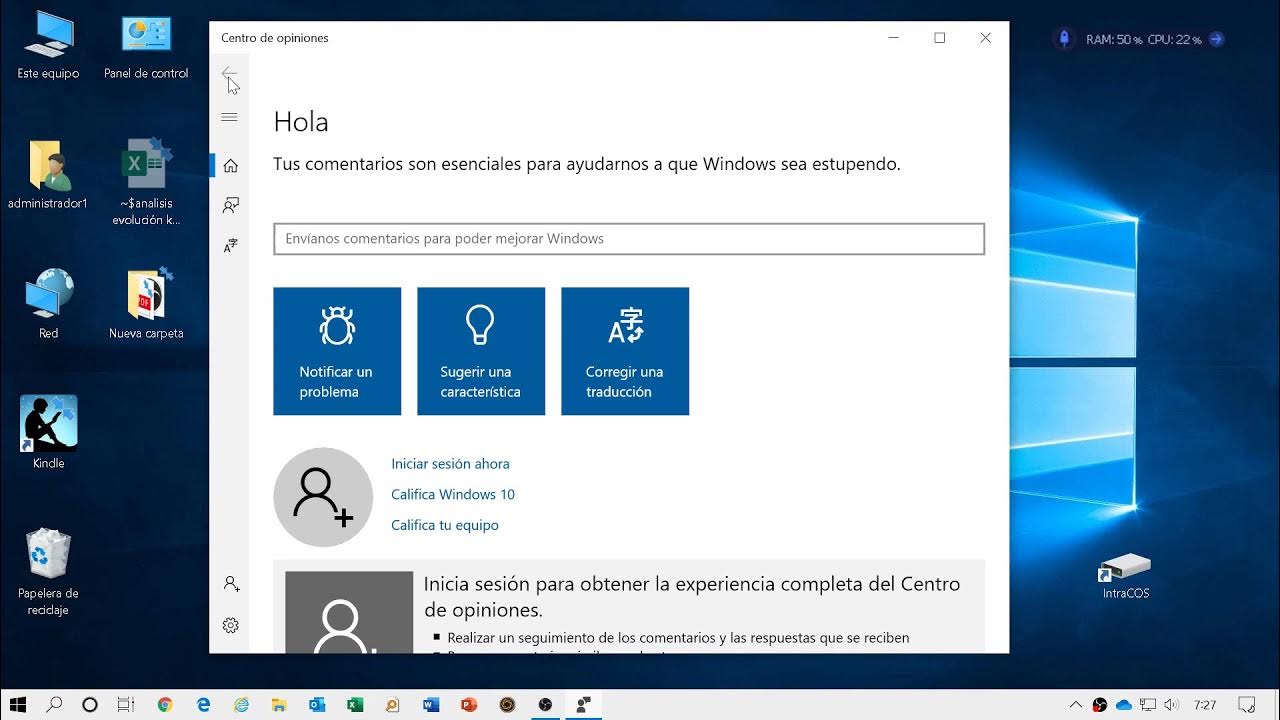 centro de opiniones de windows