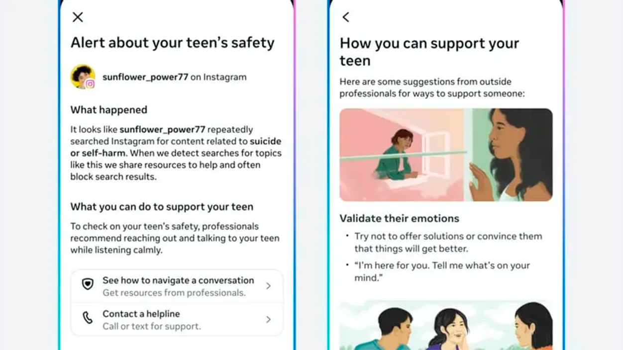 protección contra el suicidio en Instagram