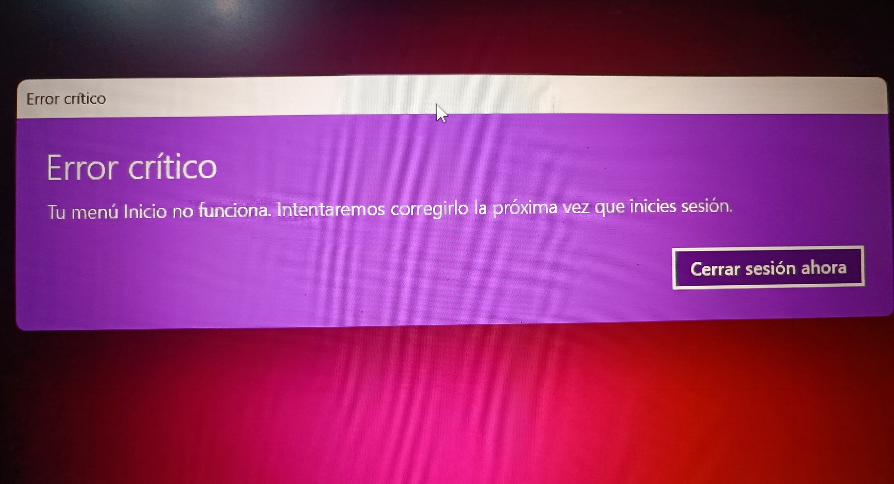 errores críticos del sistema en Windows