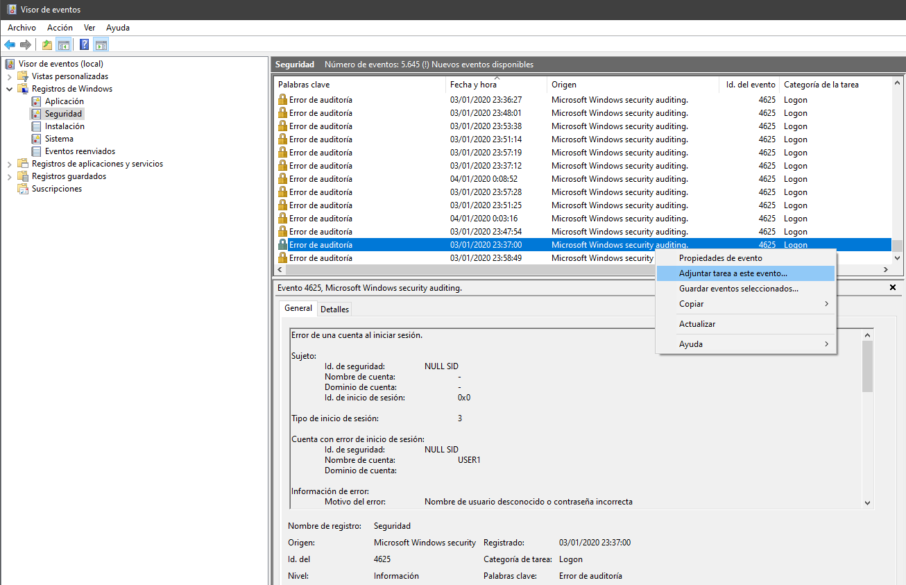 Auditar eventos de inicio de sesión