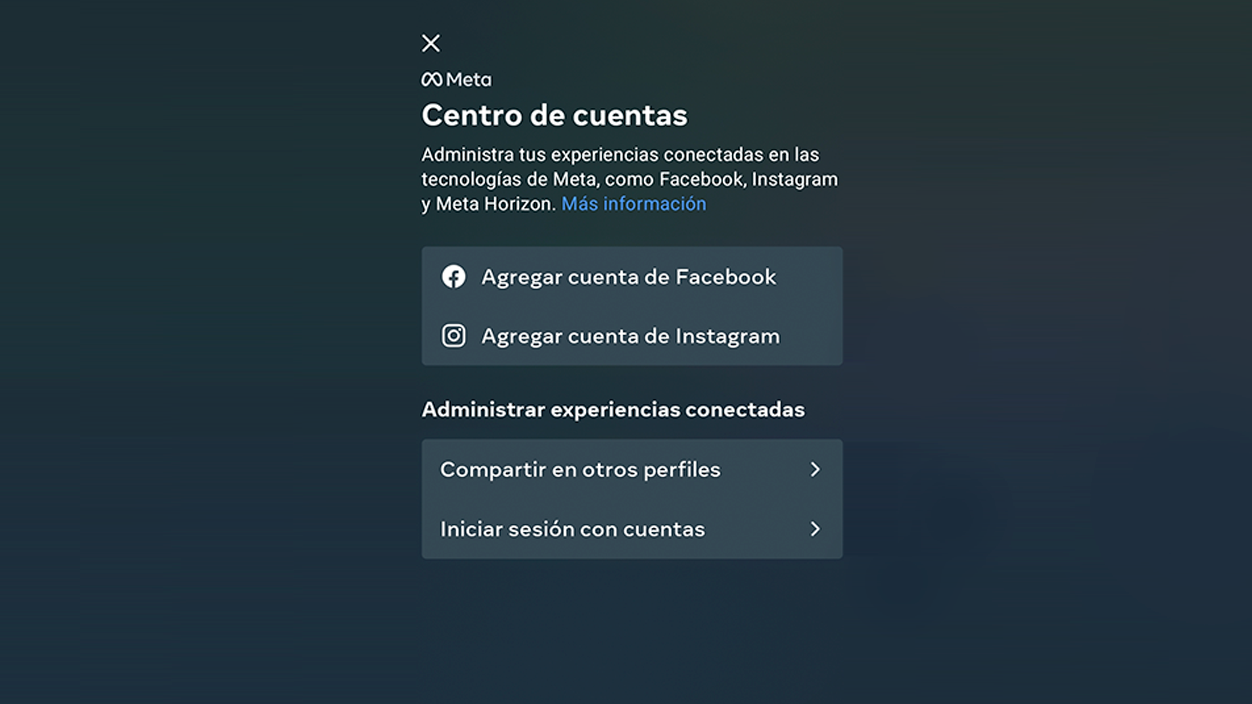 Centro de cuentas de Facebook