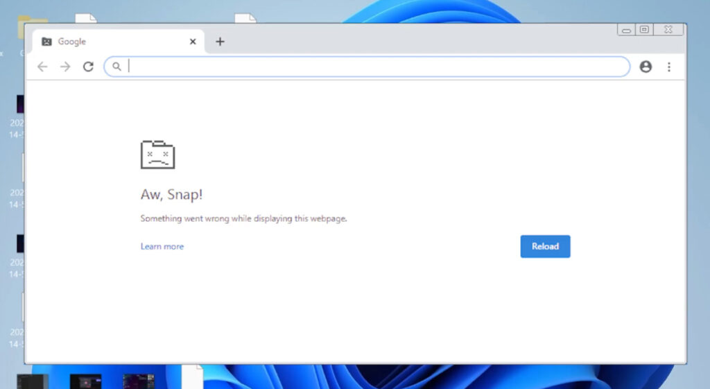 Chrome muestra "Aw Snap" al cargar páginas web