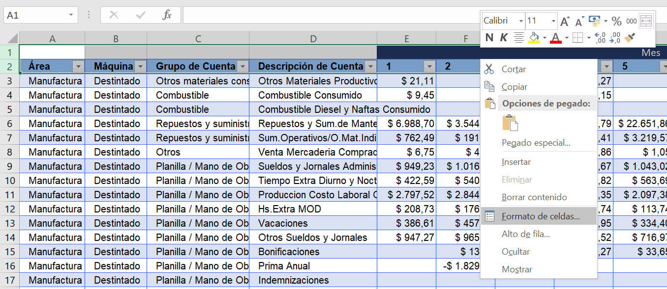 Configuración de protección y rendimiento en Excel Configuración de protección y rendimiento en Excel