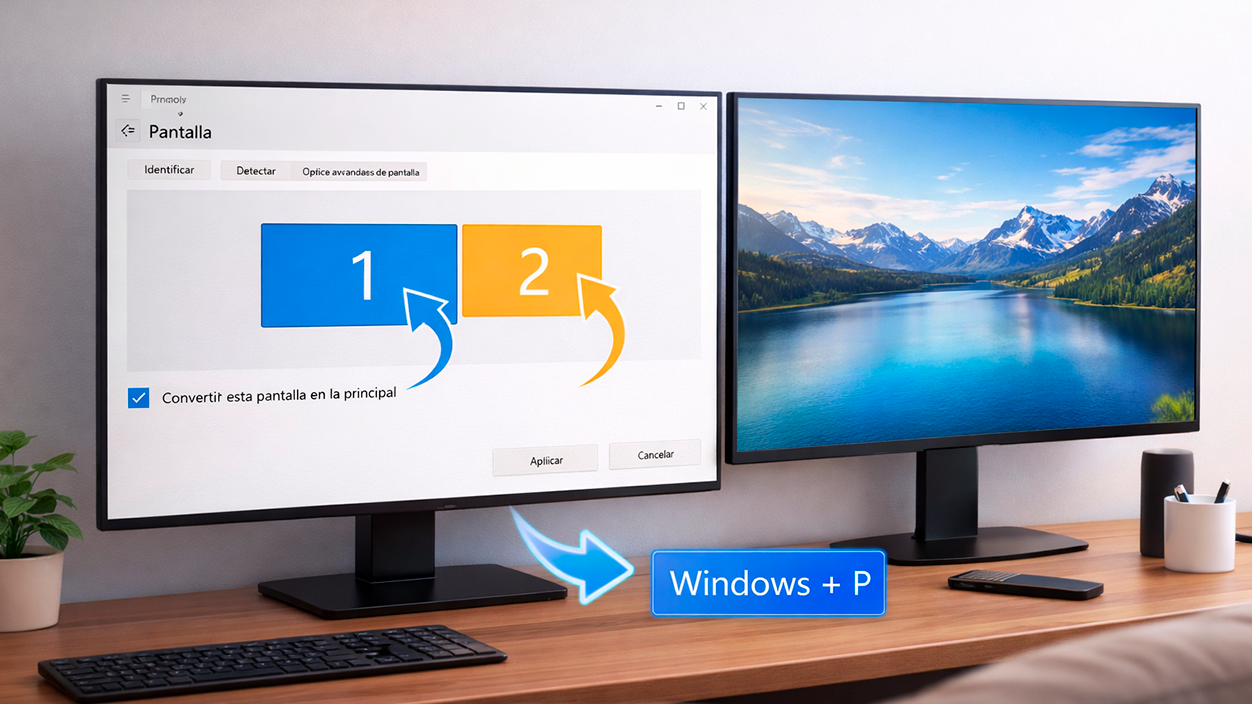 Configuración pantallas windows + P