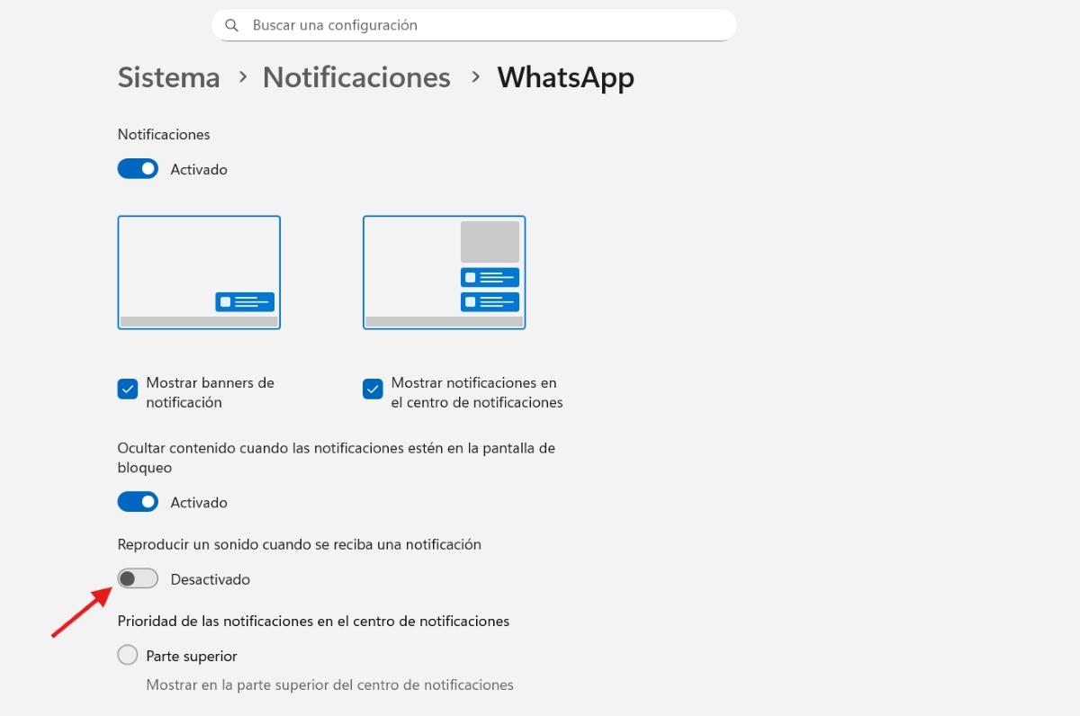 Desactivar el sonido de notificaciones en una app en específico