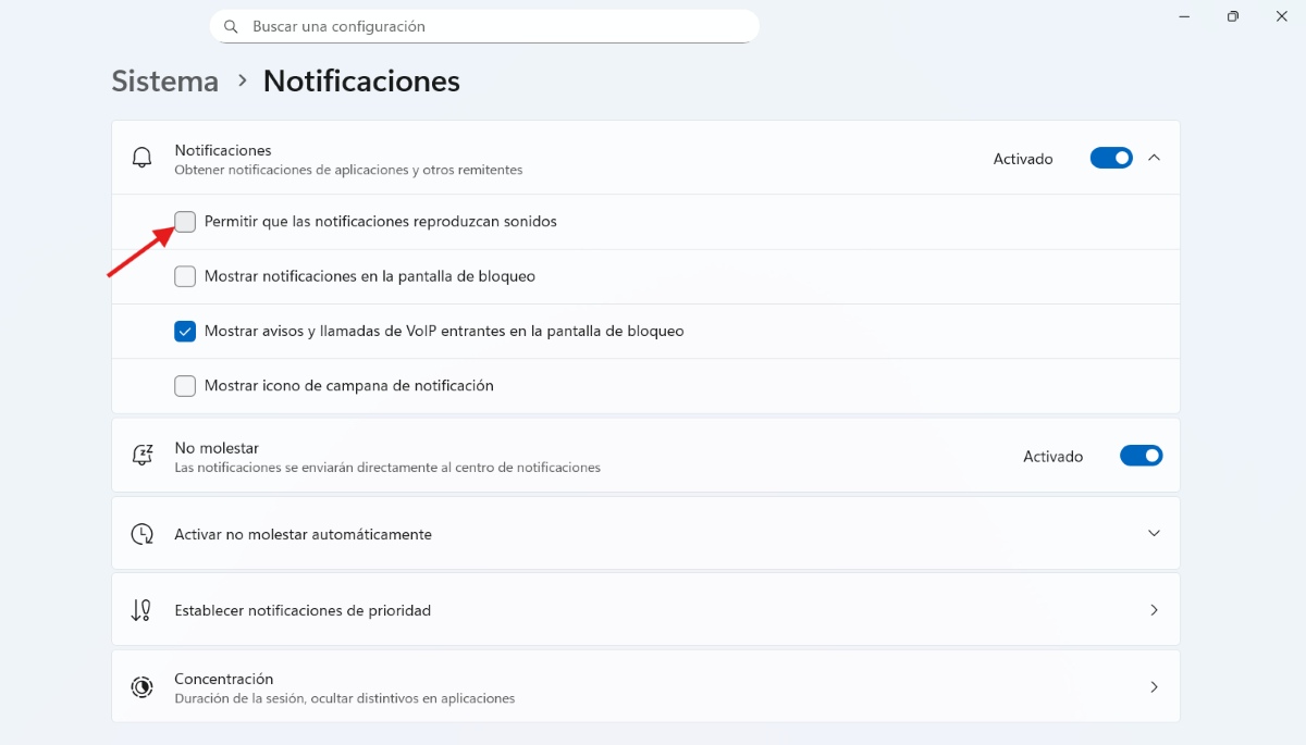 Desactivar el sonido de notificaciones sin silenciar todo