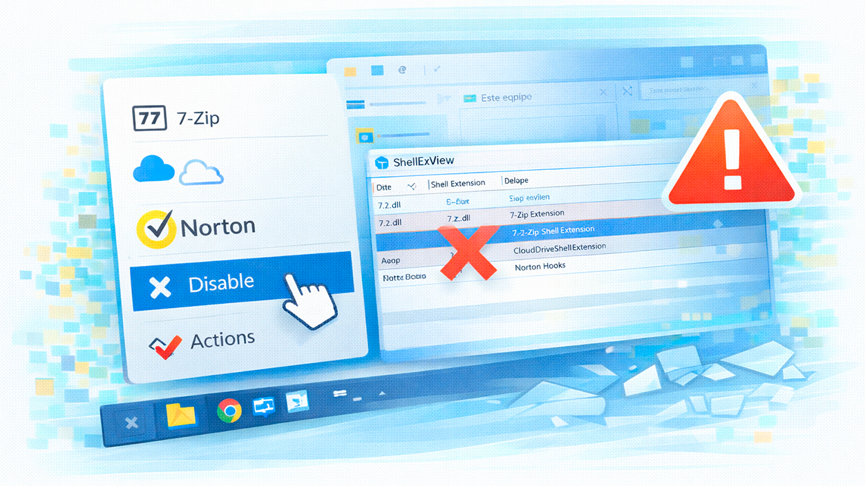 Desactivar extensiones de terceros del Explorador