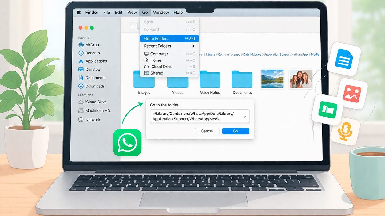 Dónde guarda archivos WhatsApp Desktop en macOS