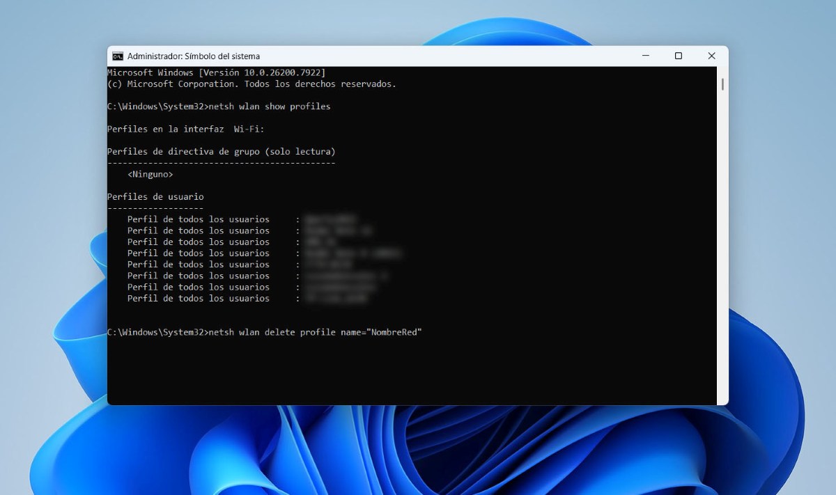 Eliminar redes wifi antiguas guardadas en Windows 11 desde CMD