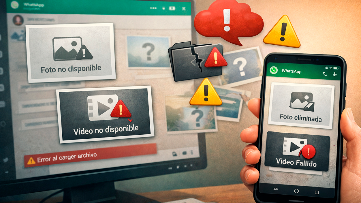 Errores con fotos, vídeos y archivos al sincronizar WhatsApp de escritorio