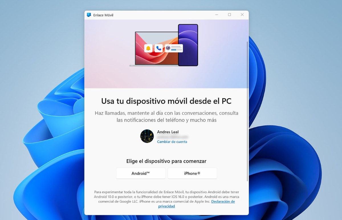 Hacer llamadas desde Windows con tu móvil