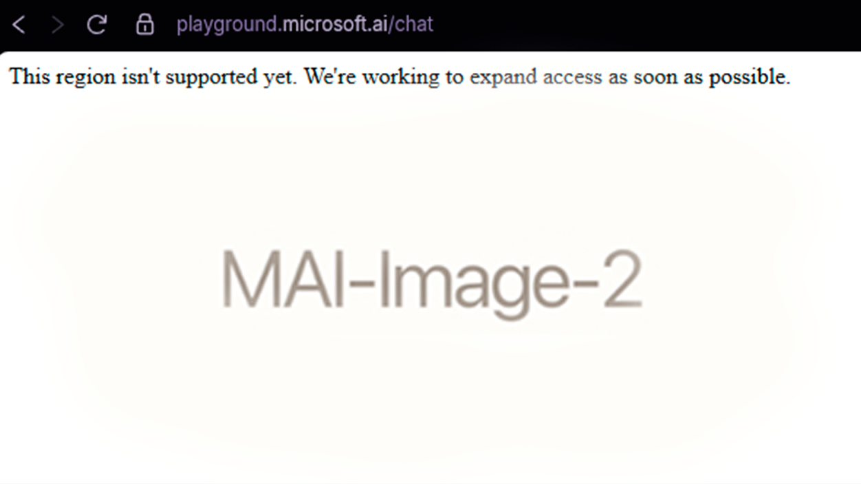MAI-Image-2 restricción por región