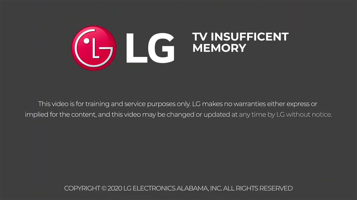 Memoria insuficiente Smart TV LG