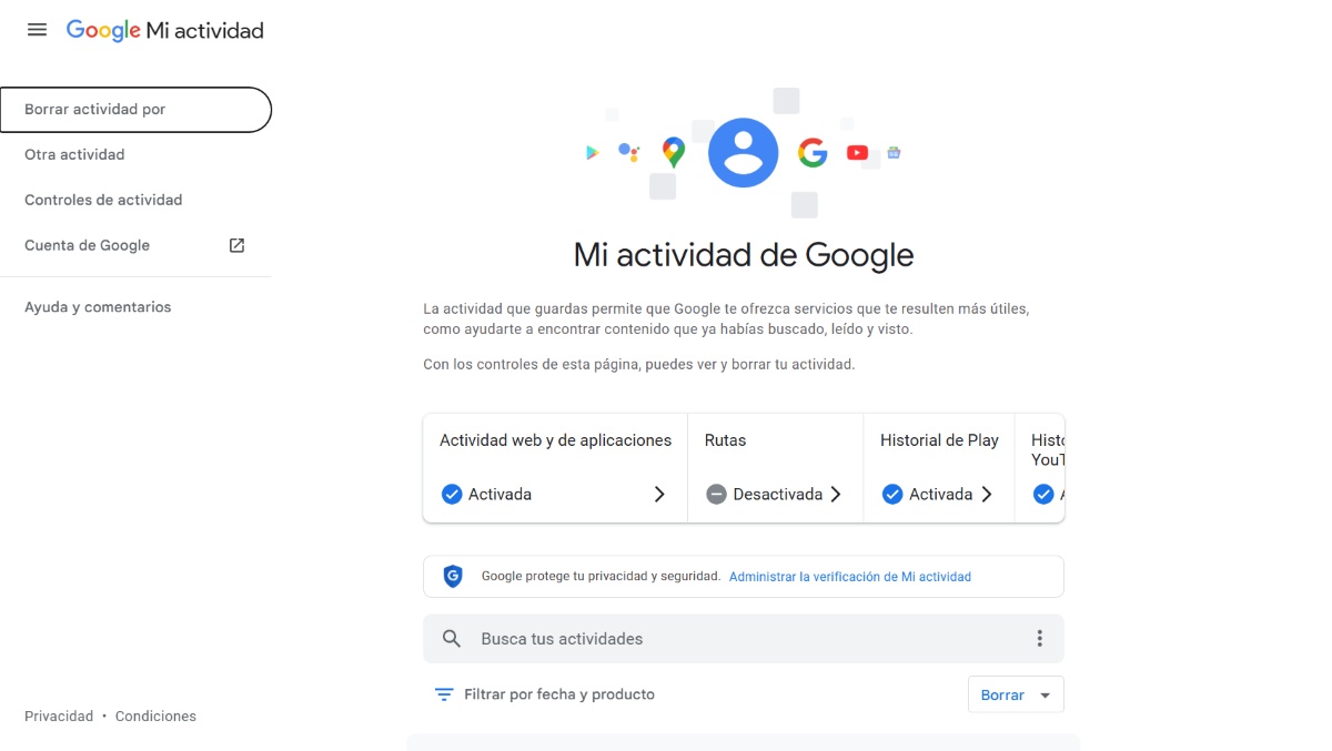 Qué servicios de Google guardan actividad