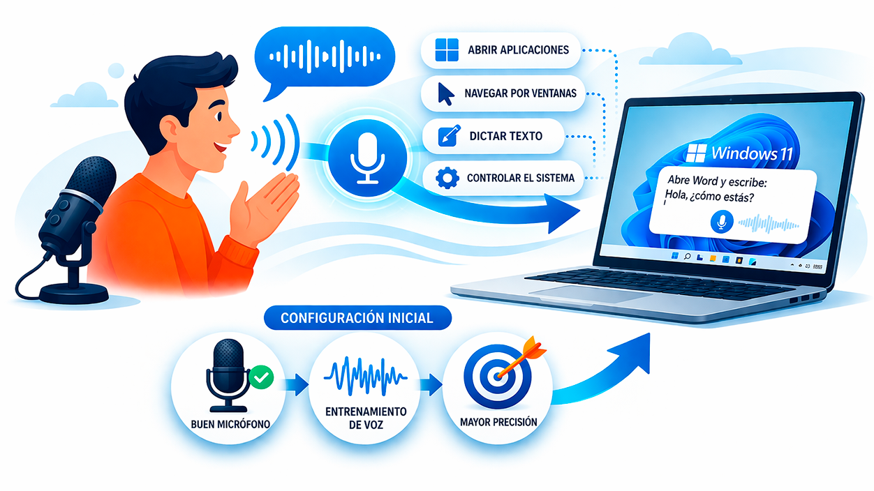 Reconocimiento de voz tradicional en Windows 11