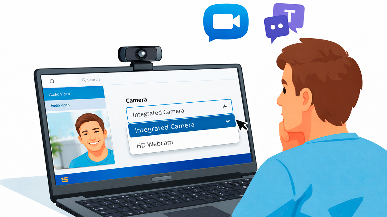 Seleccionar la cámara dentro de la aplicación