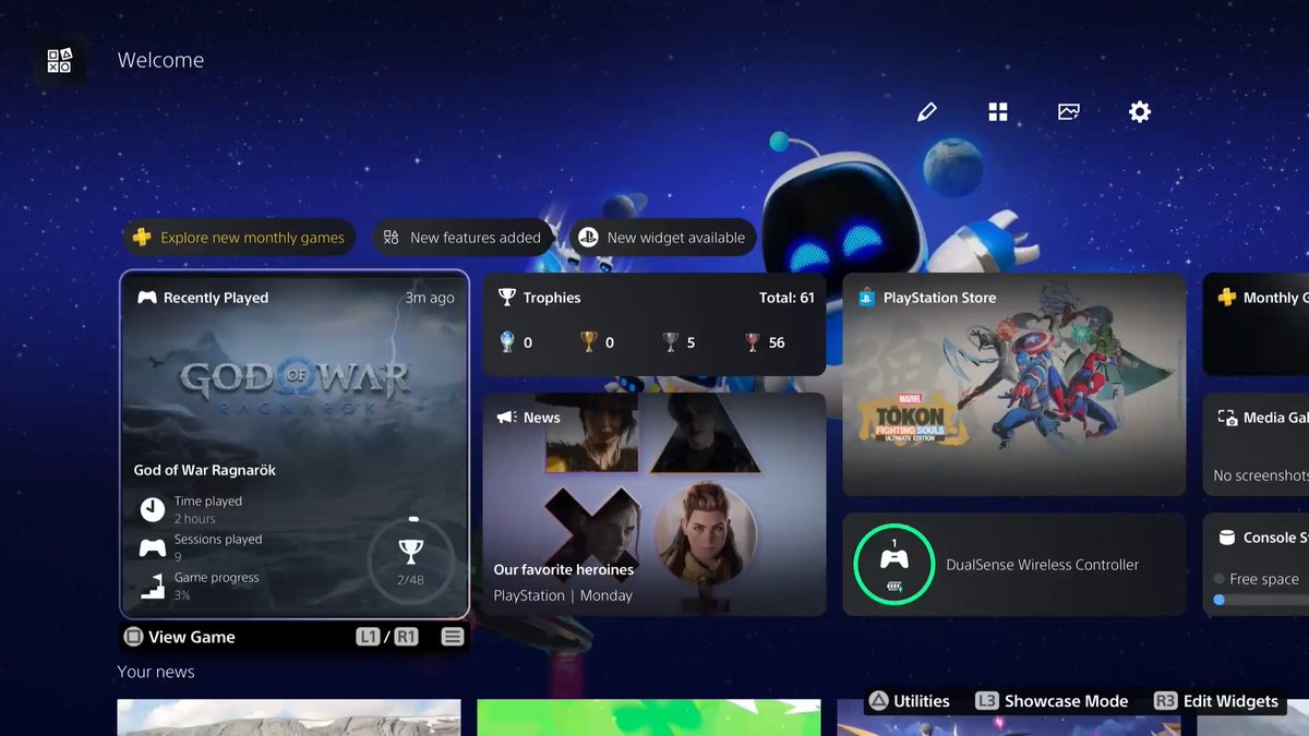 Showcase Mode Welcome Hub PS5