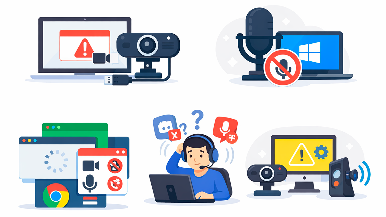 Web no detecta cámara o micrófono en Windows