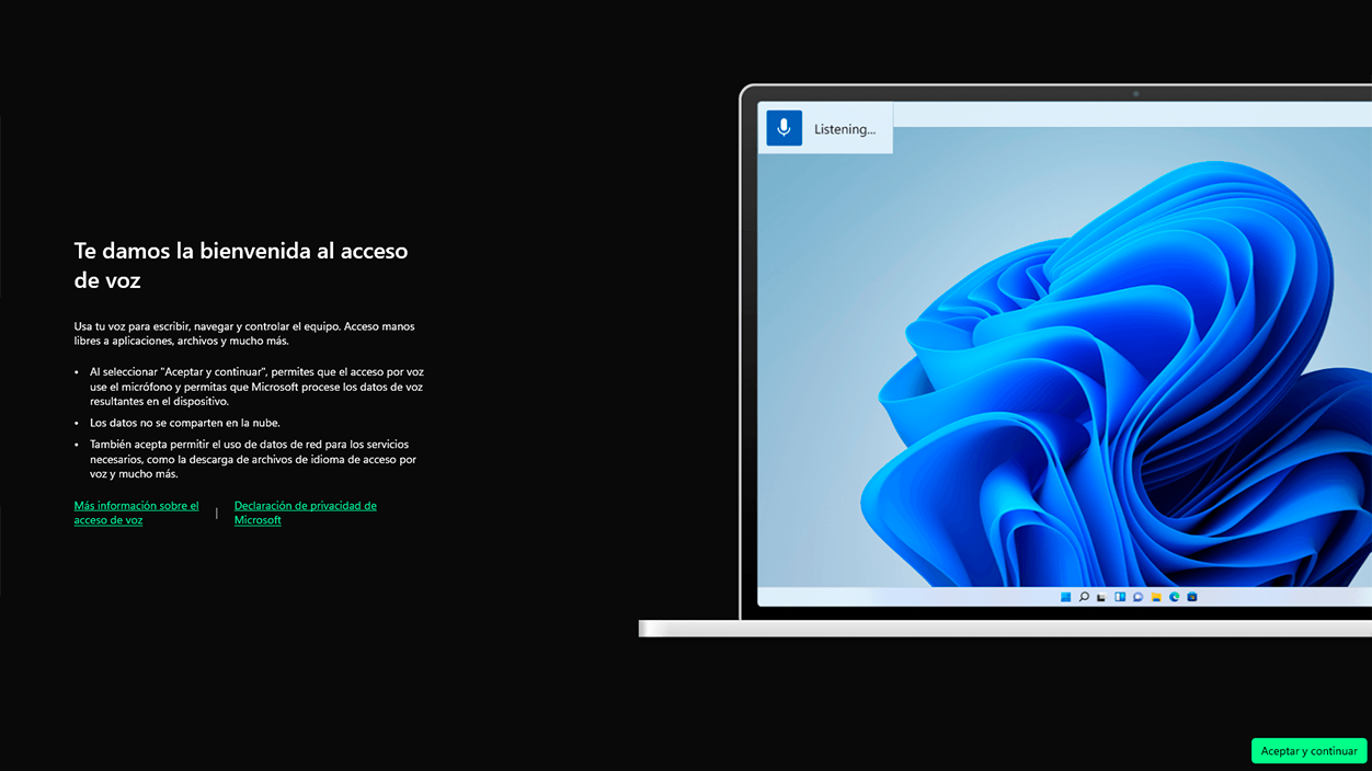 acceso de voz Windows 11